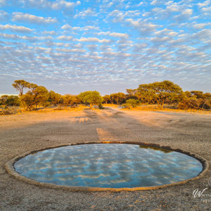 2024-05-07 - Waterpoel bij zonsopkomst<br/>Deception Valley Lodge - Central Kalahari Game Reserve - Botswana<br/>SM-G981B - 5.4 mm - f/1.8, 1/320 sec, ISO 50