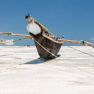 2015-10-28 - Vissersboot bij eb op het zand<br/>Casa del Mar - Jambiani - Zanzibar<br/>Canon EOS 5D Mark III - 49 mm - f/8.0, 1/250 sec, ISO 200