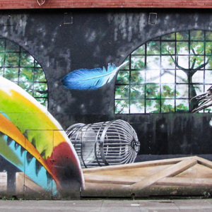 2016-10-22 - Muurschldering Big Birds - door ROQUE-ONE<br/>Howard Street - Dunlop Street - Glasgow - Schotland<br/>Canon PowerShot SX1 IS - 5 mm - f/2.8, 1/8 sec, ISO 320