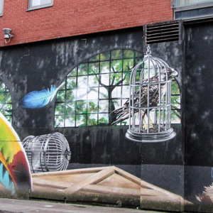 2016-10-22 - Muurschldering Big Birds - door ROQUE-ONE<br/>Howard Street - Dunlop Street - Glasgow - Schotland<br/>Canon PowerShot SX1 IS - 6.8 mm - f/3.2, 1/8 sec, ISO 400
