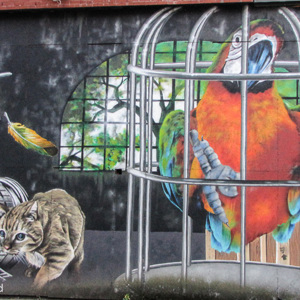 2016-10-22 - Muurschldering Big Birds - door ROQUE-ONE<br/>Howard Street - Dunlop Street - Glasgow - Schotland<br/>Canon PowerShot SX1 IS - 8.7 mm - f/3.5, 1/6 sec, ISO 400