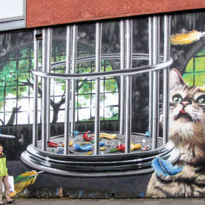 2016-10-22 - Muurschldering Big Birds - door ROQUE-ONE<br/>Howard Street - Dunlop Street - Glasgow - Schotland<br/>Canon PowerShot SX1 IS - 6.3 mm - f/3.2, 1/8 sec, ISO 200