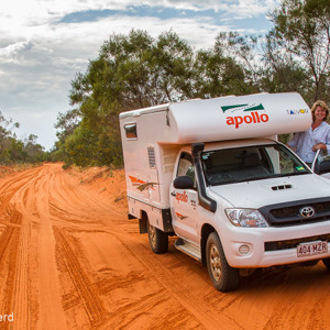 2011-07-13 - Carin in onze 4wd-camper<br/>Broome Bird Observatory - Broome - Australie<br/>Canon EOS 7D - 24 mm - f/8.0, 0.01 sec, ISO 200