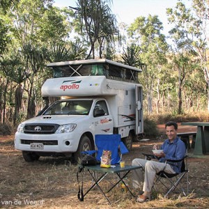 2011-07-14 - Ontbijt bij ons campertje<br/>Camping Silent Grove - King Leopold Range Conservation  - Australië<br/>Canon PowerShot SX1 IS - 7.9 mm - f/4.0, 1/160 sec, ISO 100
