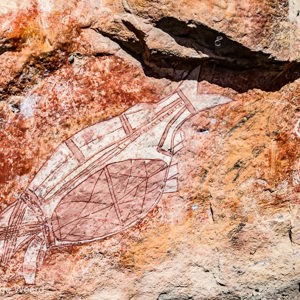 2011-08-02 - Aboriginal rotskunst: - een vis<br/>Nunguluwur - Kakadu National Park - Australië<br/>Canon EOS 7D - 45 mm - f/8.0, 1/400 sec, ISO 200