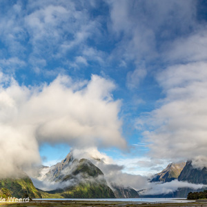 2018-12-10 - Uitzicht over de fjoreden op een zonnige dag<br/>Milford Sound fjord - Milford Sound - Nieuw-Zeeland<br/>Canon EOS 5D Mark III - 24 mm - f/8.0, 1/250 sec, ISO 200