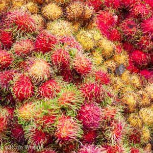 2009-08-10 - Rambutans, lekkere exotische vruchten<br/>Markt - Kuala Terengganu - Maleisië<br/>Canon EOS 50D - 47 mm - f/6.3, 0.05 sec, ISO 800