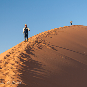 2007-08-11 - Omlaag is een stuk makkelijker<br/>Sossusvlei - Duin 45 - Sesriem - Namibie<br/>Canon EOS 30D - 38 mm - f/5.6, 1/320 sec, ISO 200