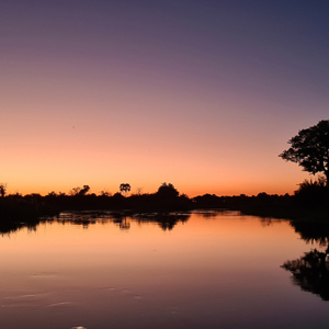 2024-04-29 - Zonsondergang in de Okavango Delta, vanuit de mokoro kano<br/>Kala Camp - Okavango Delta - Botswana<br/>SM-G981B - 5.4 mm - f/1.8, 0.02 sec, ISO 100